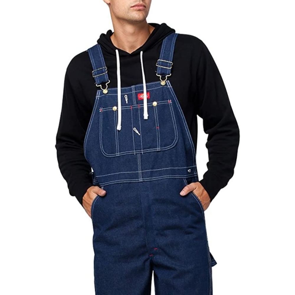 Mens Dickies Indigo Rigid Bib Overalls Painter 34 X 36L